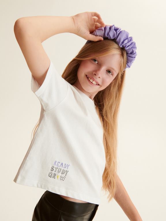 cremă Reserved fetelor îmbrăcăminte tricou cu sloganuri 648HZ1780