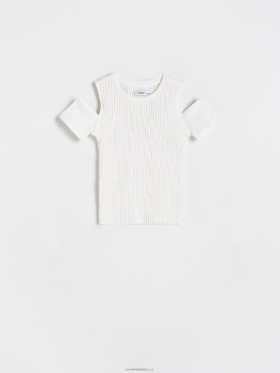 cremă Reserved fetelor îmbrăcăminte tricou cu umeri reci 648HZ1897