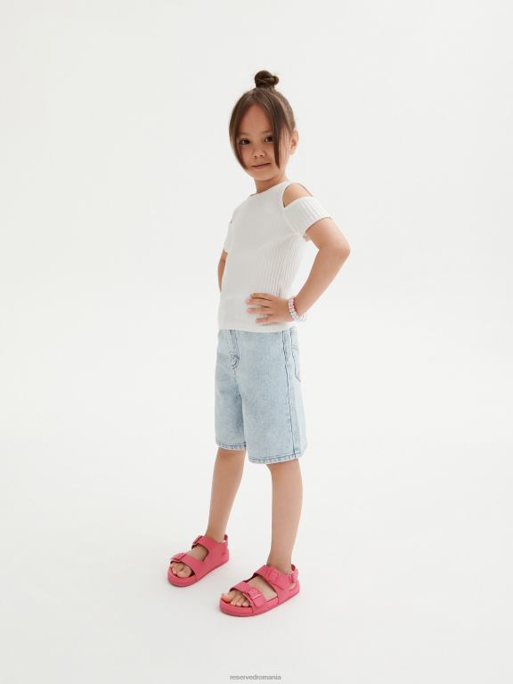 cremă Reserved fetelor îmbrăcăminte tricou cu umeri reci 648HZ1897