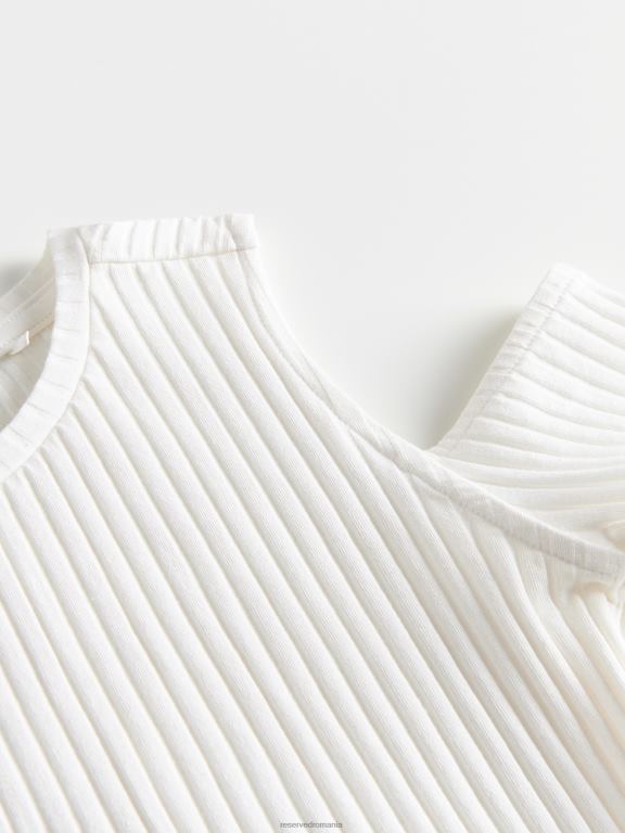 cremă Reserved fetelor îmbrăcăminte tricou cu umeri reci 648HZ1897