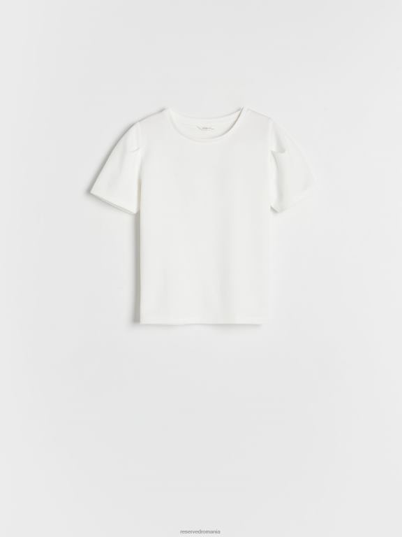 cremă Reserved fetelor îmbrăcăminte tricou din amestec modal 648HZ1892