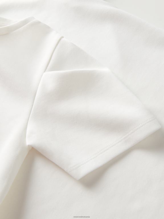 cremă Reserved fetelor îmbrăcăminte tricou din amestec modal 648HZ1892