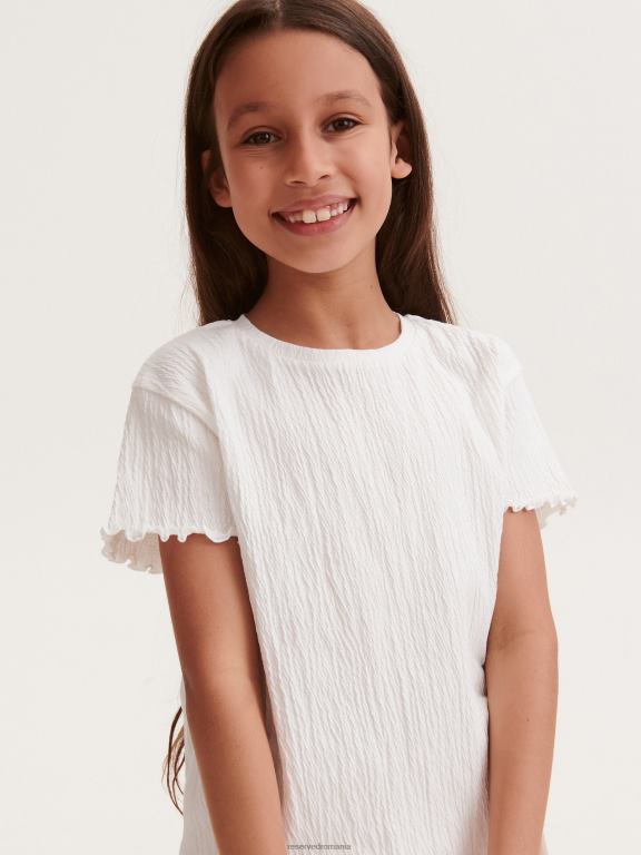cremă Reserved fetelor îmbrăcăminte tricou din material structural 648HZ1751