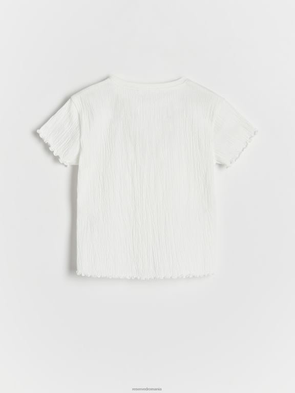 cremă Reserved fetelor îmbrăcăminte tricou din material structural 648HZ1751