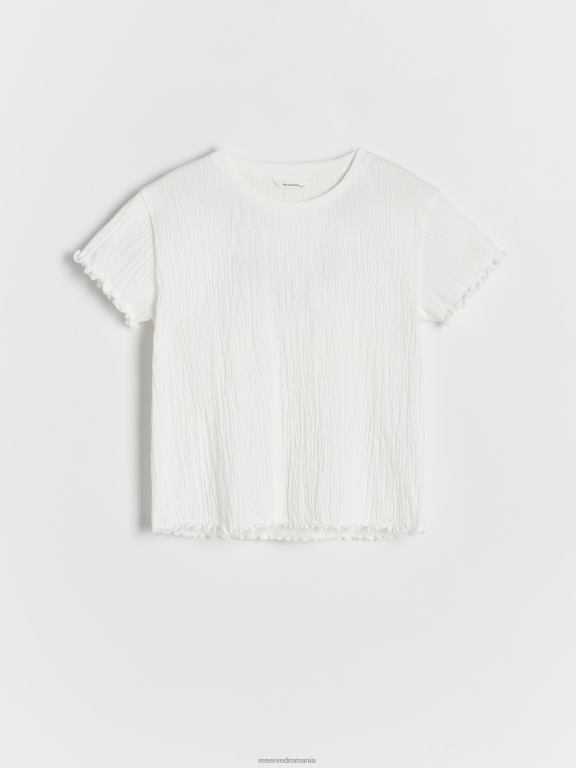 cremă Reserved fetelor îmbrăcăminte tricou din material structural 648HZ1926