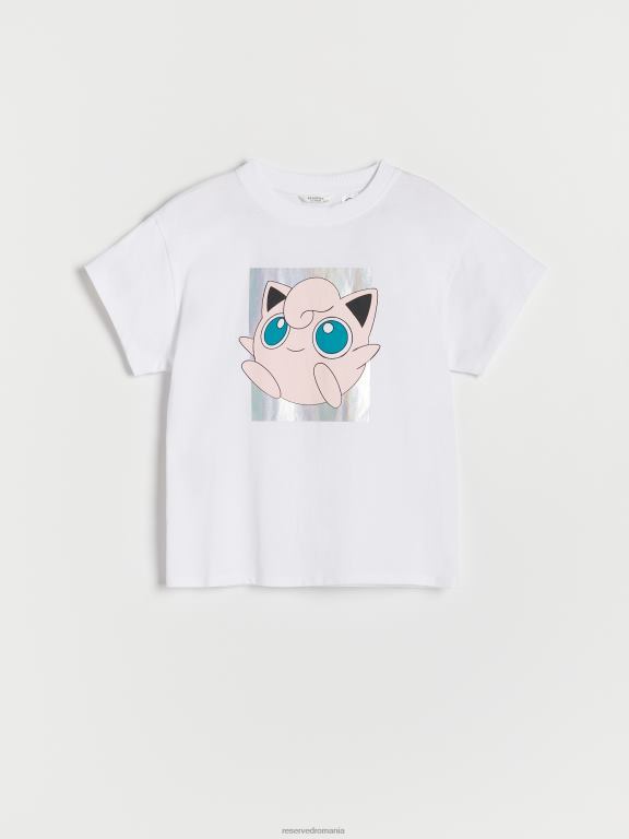 cremă Reserved fetelor îmbrăcăminte tricou pokemon 648HZ1768