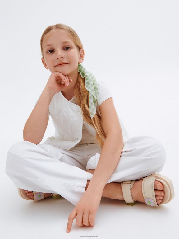 cremă Reserved fetelor îmbrăcăminte vestă matlasată 648HZ1977