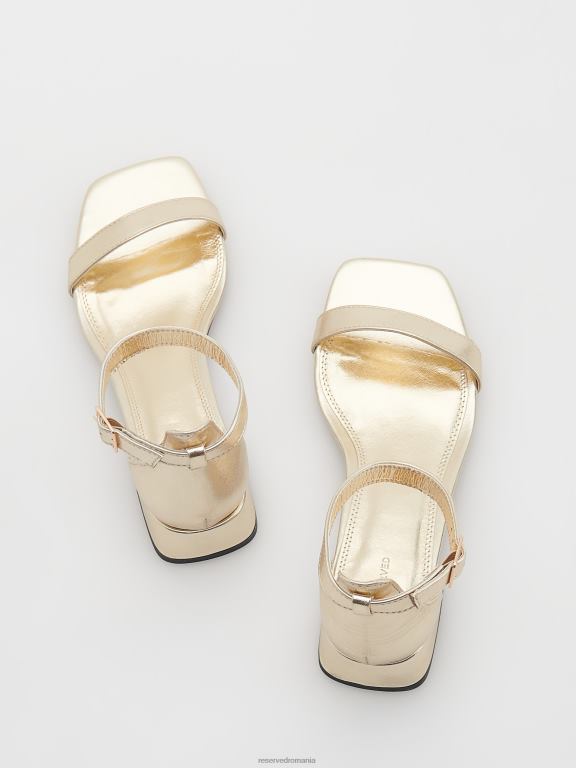 de aur Reserved femei pantofi sandale plate 648HZ954