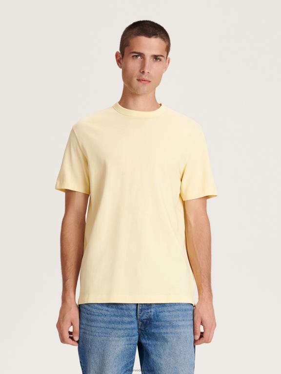 galben Reserved bărbați îmbrăcăminte tricou cu potrivire regulată în stil nou 648HZ1175