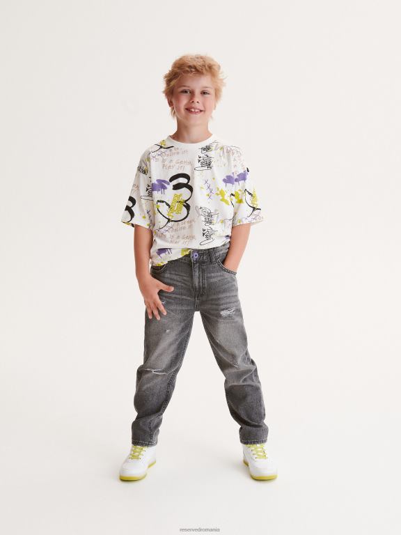 gri Reserved băieți îmbrăcăminte blugi obișnuiți învechiți 648HZ2150