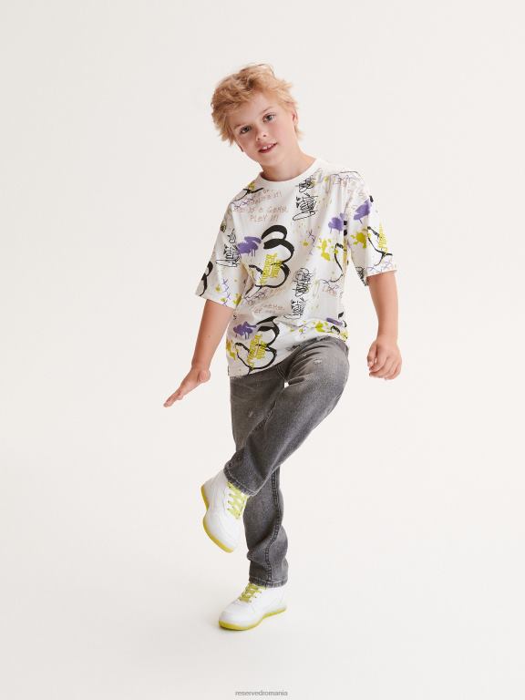 gri Reserved băieți îmbrăcăminte blugi obișnuiți învechiți 648HZ2150