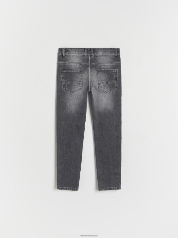 gri Reserved băieți îmbrăcăminte blugi subțiri învechiți 648HZ2163