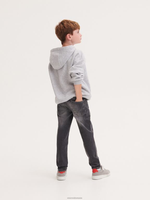 gri Reserved băieți îmbrăcăminte blugi subțiri învechiți 648HZ2200
