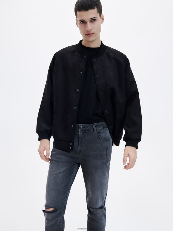 gri Reserved bărbați îmbrăcăminte blugi morcov slim 648HZ1575