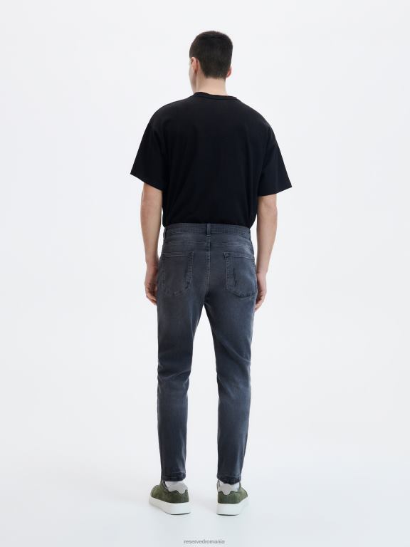 gri Reserved bărbați îmbrăcăminte blugi morcov slim 648HZ1575