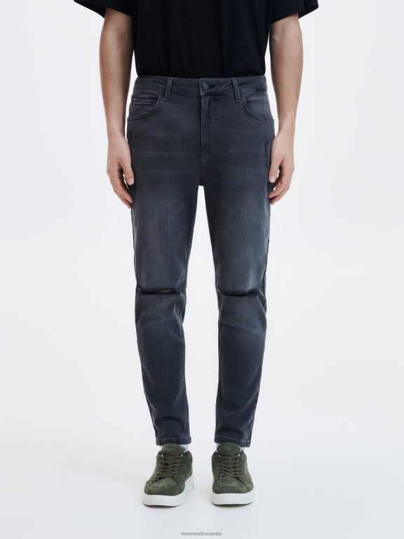 gri Reserved bărbați îmbrăcăminte blugi morcov slim 648HZ1575