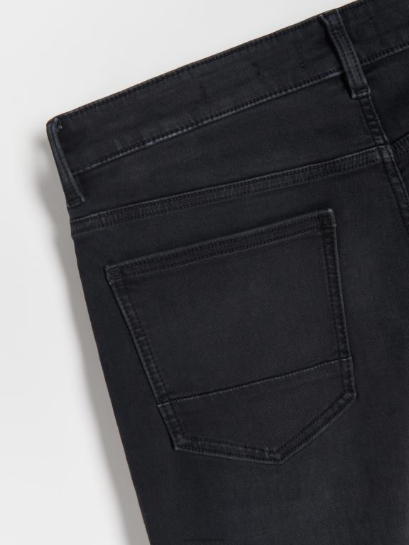 gri Reserved bărbați îmbrăcăminte blugi subțiri cu efect de spălare 648HZ1559