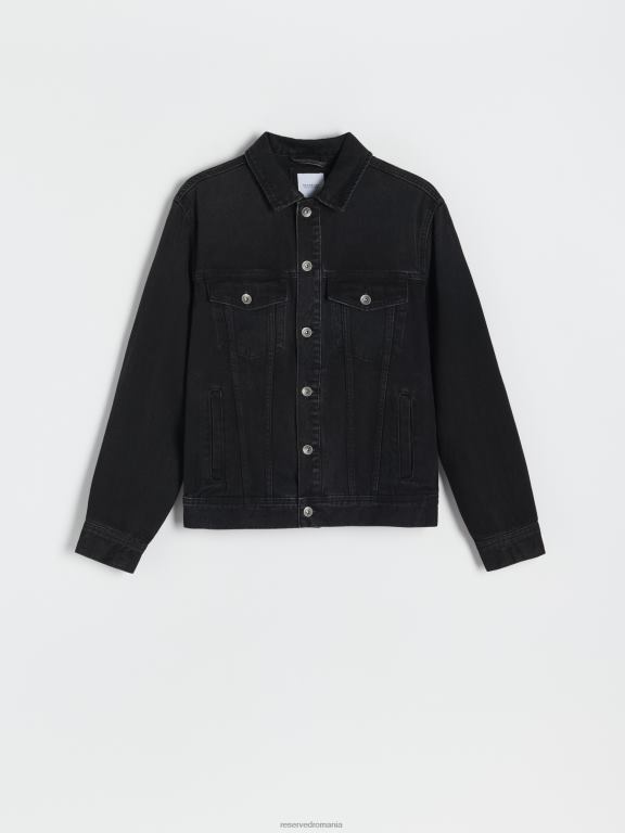 gri Reserved bărbați îmbrăcăminte jacheta denim 648HZ1619