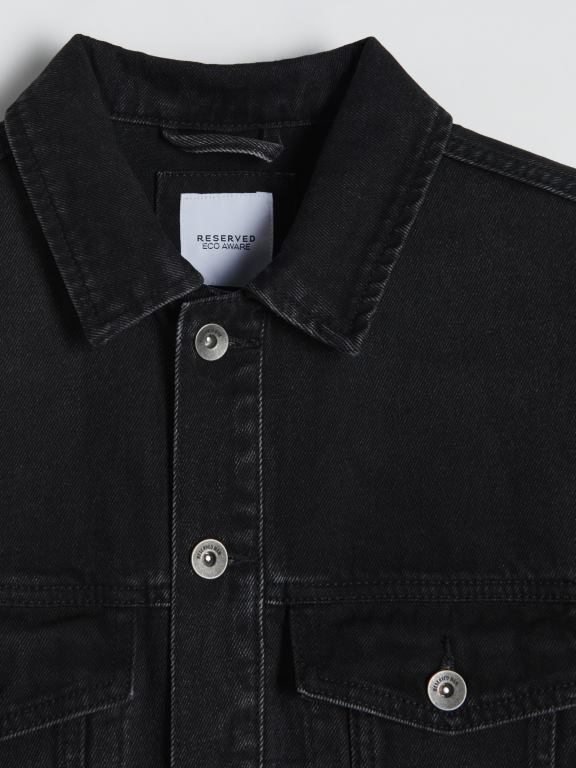 gri Reserved bărbați îmbrăcăminte jacheta denim 648HZ1619