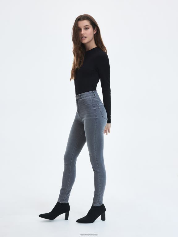 gri Reserved femei îmbrăcăminte blugi slim fit 648HZ798