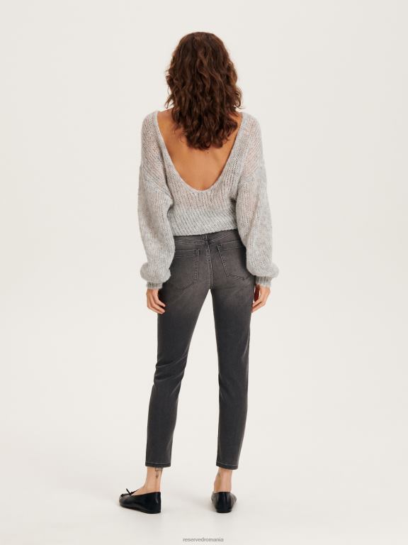 gri Reserved femei îmbrăcăminte blugi subțiri 648HZ551