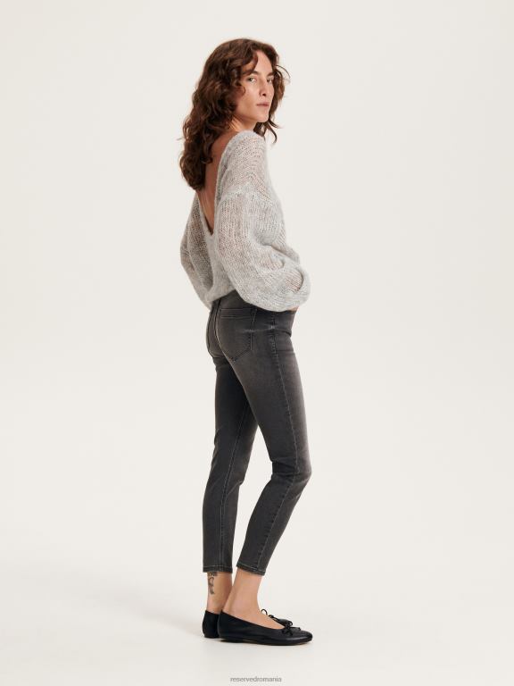 gri Reserved femei îmbrăcăminte blugi subțiri 648HZ551