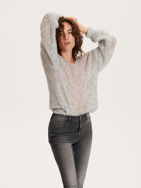 gri Reserved femei îmbrăcăminte blugi subțiri 648HZ551