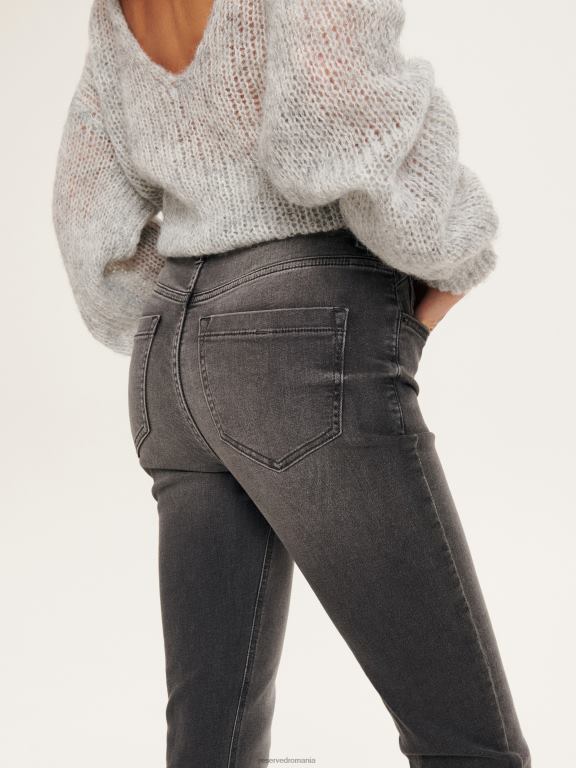 gri Reserved femei îmbrăcăminte blugi subțiri 648HZ551