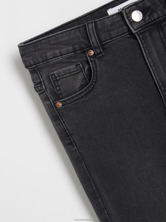 gri Reserved femei îmbrăcăminte blugi subțiri cu talie înaltă 648HZ772