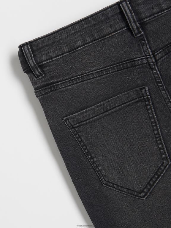 gri Reserved femei îmbrăcăminte blugi subțiri cu talie înaltă 648HZ772