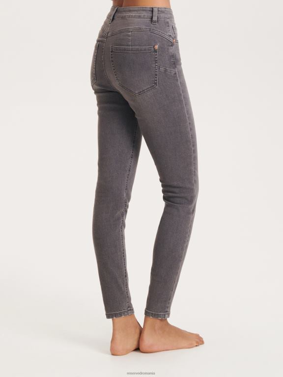 gri Reserved femei îmbrăcăminte blugi subțiri push up 648HZ771