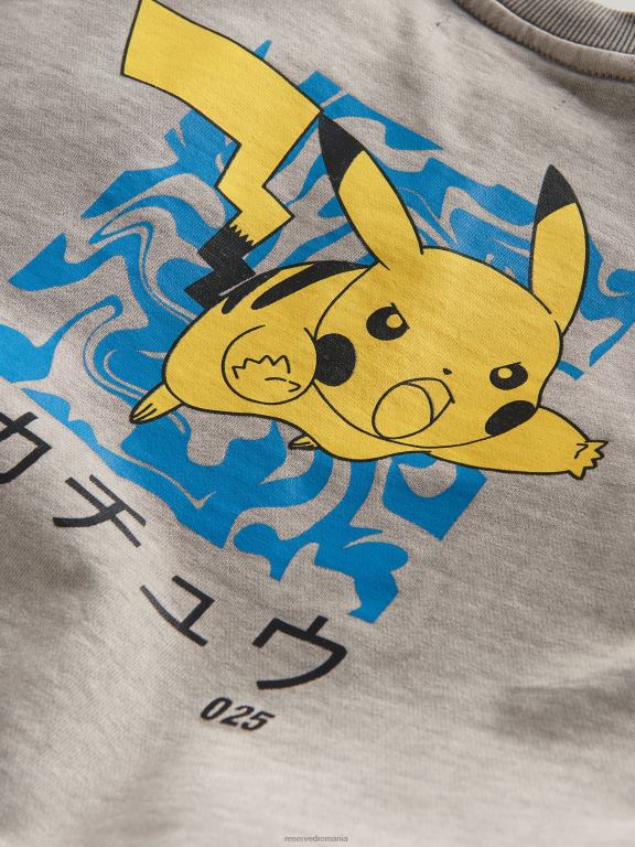 gri deschis Reserved băieți îmbrăcăminte hanorac bomber supradimensionat pokemon 648HZ2060