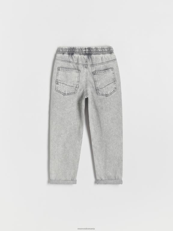 gri deschis Reserved băieți îmbrăcăminte pantaloni clasici din denim cu picioare largi 648HZ2114