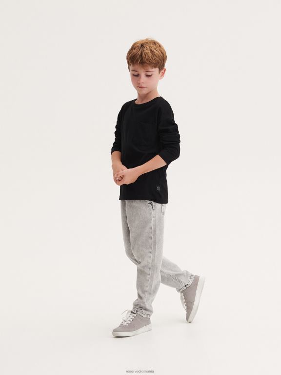 gri deschis Reserved băieți îmbrăcăminte pantaloni clasici din denim cu picioare largi 648HZ2188