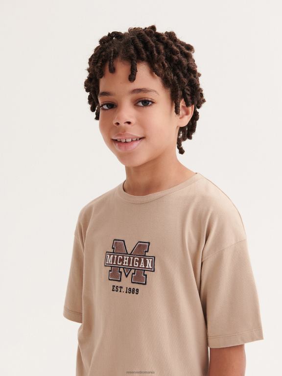 gri deschis Reserved băieți îmbrăcăminte tricou cu detalii de broderie 648HZ2018