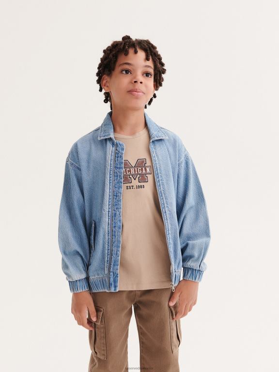 gri deschis Reserved băieți îmbrăcăminte tricou cu detalii de broderie 648HZ2018