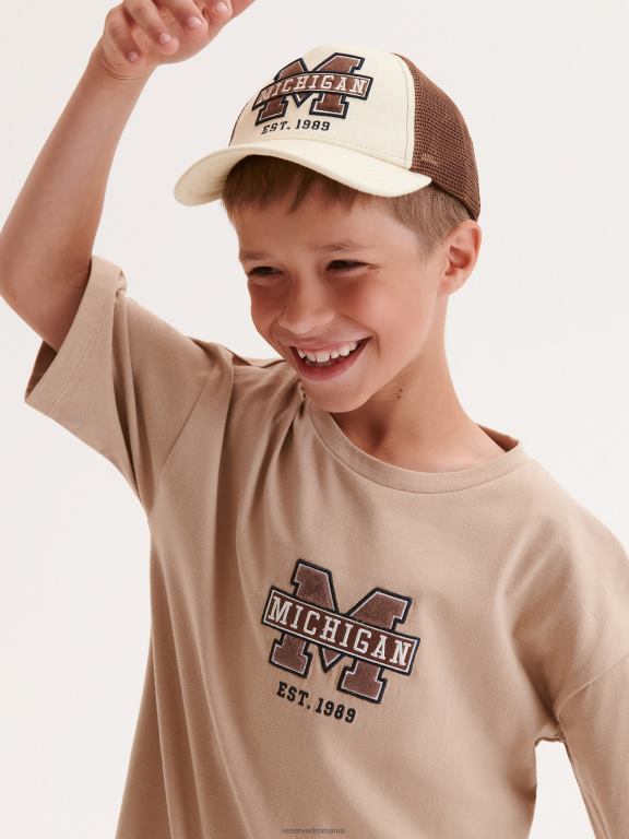 gri deschis Reserved băieți îmbrăcăminte tricou cu detalii de broderie 648HZ2018