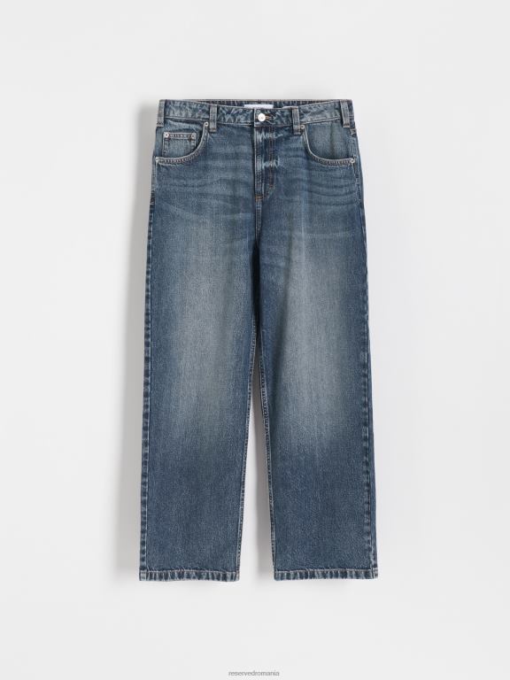 gri deschis Reserved bărbați îmbrăcăminte blugi largi cu efect de spalare 648HZ1548