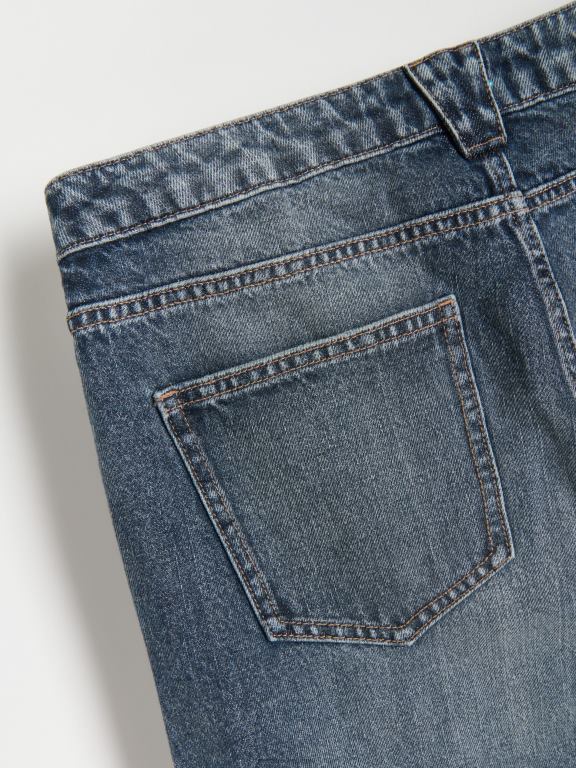 gri deschis Reserved bărbați îmbrăcăminte blugi largi cu efect de spalare 648HZ1549