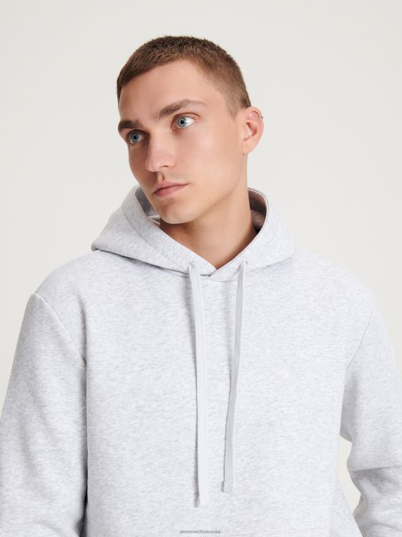 gri deschis Reserved bărbați îmbrăcăminte hanorac simplu din bumbac bogat 648HZ1594