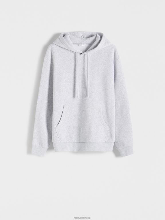 gri deschis Reserved bărbați îmbrăcăminte hanorac simplu din bumbac bogat 648HZ1594