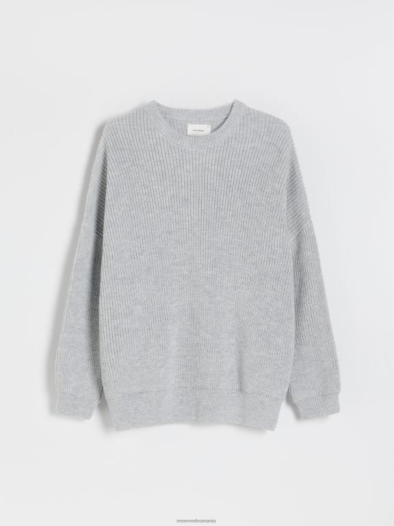 gri deschis Reserved bărbați îmbrăcăminte jumper supradimensionat 648HZ1606