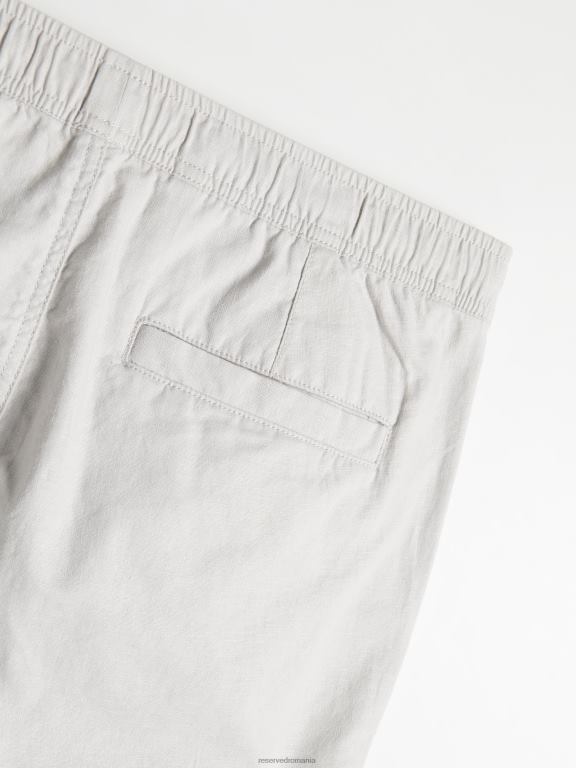 gri deschis Reserved bărbați îmbrăcăminte pantaloni chino cu amestec de in 648HZ1357