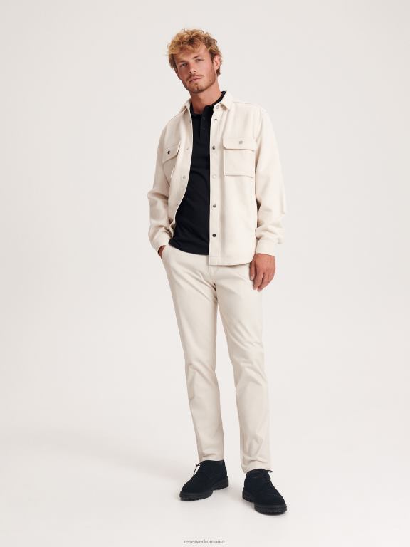 gri deschis Reserved bărbați îmbrăcăminte pantaloni chino slim cu centura 648HZ1120