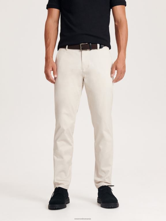 gri deschis Reserved bărbați îmbrăcăminte pantaloni chino slim cu centura 648HZ1120