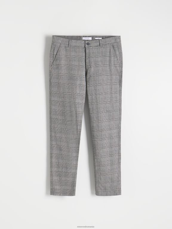 gri deschis Reserved bărbați îmbrăcăminte pantaloni chino subțiri în amestec de viscoză 648HZ1498