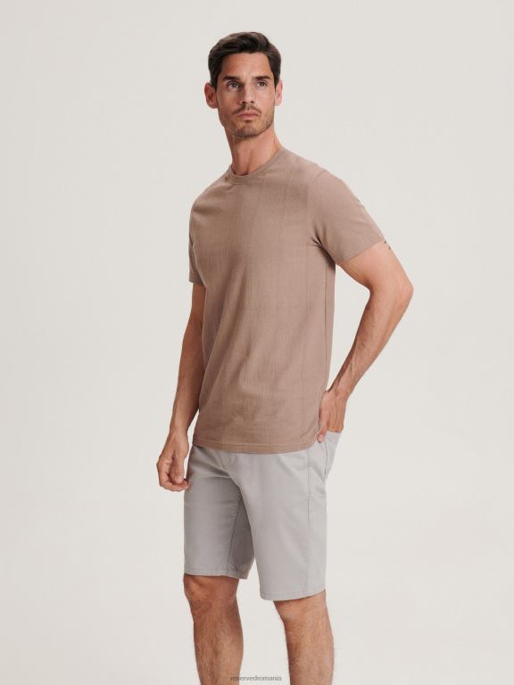 gri deschis Reserved bărbați îmbrăcăminte pantaloni scurți de morcov obișnuiți cu curea 648HZ1432