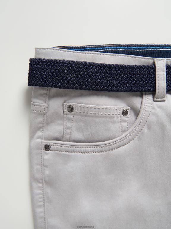 gri deschis Reserved bărbați îmbrăcăminte pantaloni scurți de morcov obișnuiți cu curea 648HZ1432