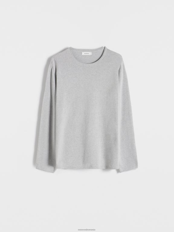 gri deschis Reserved bărbați îmbrăcăminte pulover din bumbac 648HZ1126