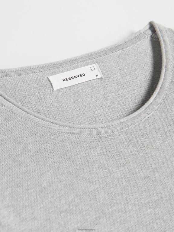 gri deschis Reserved bărbați îmbrăcăminte pulover din bumbac 648HZ1126